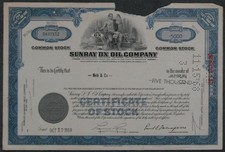 Sunray DX Oil Company 1968 5000 Shares