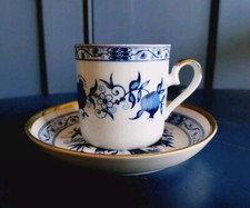 Royal Franconia Mokkatasse Espressotasse - blaues Zwiebelmuster Goldrand Bavaria