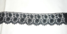 Bordüre Borte Klöppelspitze antik Spitze schwarz gebogt
