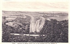 AK Vaals - Gezicht op Belgie van het hoogste punt -Bahngleise - Holland Limburg