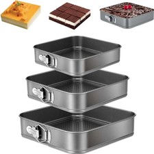 Springform Set, quadratisch, rechteckig, Antihaft, Backform, Kuchenform, 3er