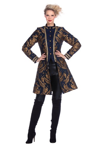 Jacke luxury brokat blau - jacke,