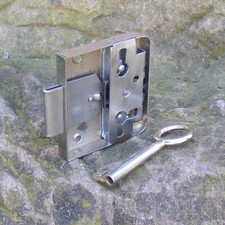 altes Aufsatzschloss Dornmaß 35mm Schrankschloss 54x59x9,5mm Möbelschloss