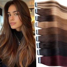 40Stück Tape in Remy Extensions Echthaar DICK Haarverlängerung Skin Weft Blonde
