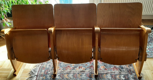 Vintage kinostühle 3er reihe - kinostühle, 3er-reihe