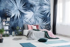 Fototapete Blätter Blau Natur