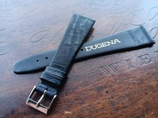 Dugena 20mm Vintage Leder Band Schwarz Schatiert