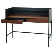 B-Ware Schreibtisch MCW-J79, Bürotisch, Schublade 120x50cm Metall Walnuss-Optik
