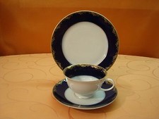 Rosenthal AIDA 6090 Kobalt/Gold 3 tlg. Kaffeegedeck / Teegedeck Tasse Teetasse