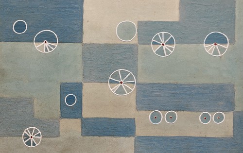 Moderne kunst 50er - jahre, blaue