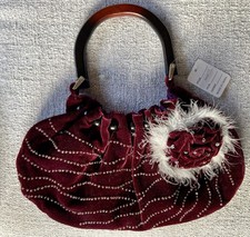 Samthandtasche mit Glitzer