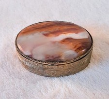 Vintage Tablettendose, Pillenbox, Schmuckdose, Schmuckbox, Jewelkery box, Onyx