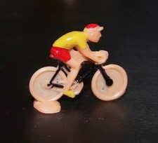 RENNRADFAHRER ALTE DDR PLASTIK MINIATUR FIGUR 50'  FAHRRADMODELL HO OO  C