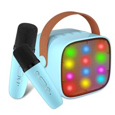 Karaoke Maschine,Bluetooth Karaoke Anlage Mit 2 Mikrofonen, Lautsprecher Tragbar