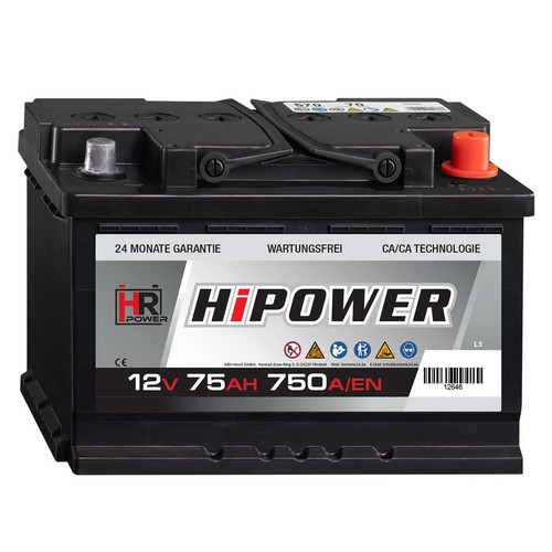 Hipower 75ah autobatterie - 75ah,