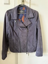 Milestone Damenjacke Wildleder Blau, Gr. 38, Biker Style