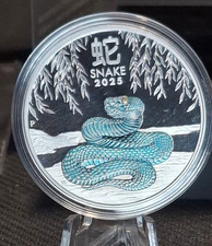 1 Oz Silbermünze Australia Perth Mint -Lunar III - Schlange Snake Color PP 2025