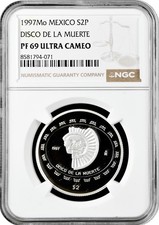 Mexiko 2 Pesos 1997, NGC PF69