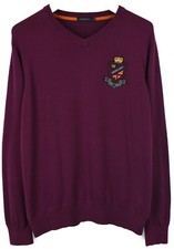 Henri Lloyd Pullover Herren Groß V Ausschnitt Dehnbar Eng Strickpullover Lila