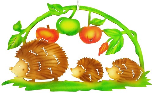 Fensterbild igelfamilie - fensterbild,