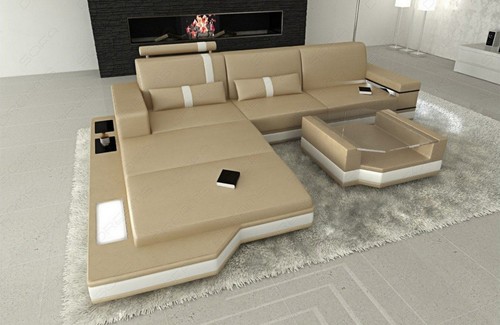 Sofa leder ecksofa ledercouch - leder,