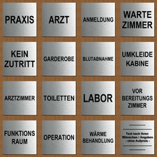 Schild Türschild Edelstahl Design Piktogramm - Praxis Labor Anmeldung Arzt WC