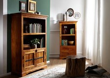Akazienholz Regal Kolonialstil Highboard Wohnzimmerregal Wandregal Bücherregal