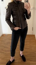 Blauer lederjacke jacke - jacke, braun