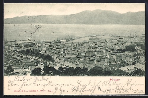Fiume panorama ansichtskarte - fiume,,
