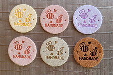 6 PU-Leder Label *Handmade*