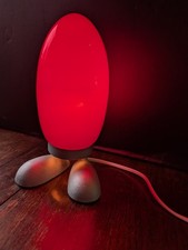 Vintage Ikea Fjorton Dino Egg Lampe Design Tatsuo Konno rot Glas 90er Spaceage