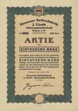 Hanauer Seifenfabrik J. Gioth AG 1922 Hanau Main Seife Glycerin Edler Hannover