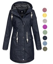 New View Damen Regenjacke Jacke Übergangsjacke Mantel Regenmantel Kapuze Annika