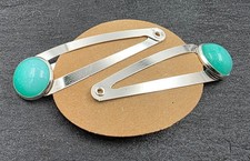 Haarspangen Haarklammern Handmade Türkis Basic Damen Mädchen