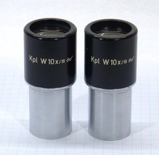 2x ZEISS Mikroskop Okular * Okularpaar Kpl W 10x/18 Brille * 23,2 mm * eye piece