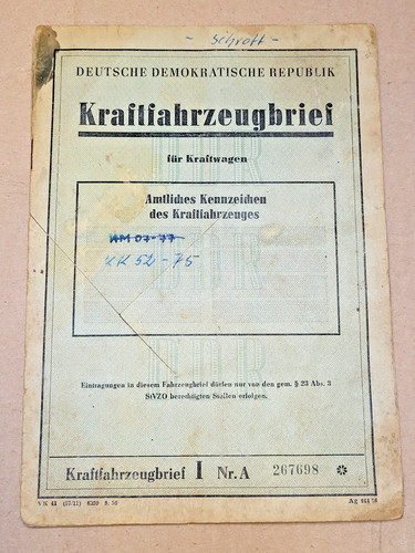 Kfz brief kraftfahrzeugbrief - brief,