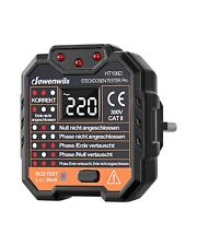DEWENWILS Steckdosentester mit RCD-Prüfung und LCD-Voltage-Display CAT ll 300V