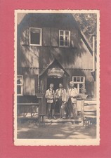 3 Musiker (e. m. Zither) vor Raupennest Waldschänke Altenburg Erzgebirge 1937