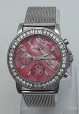 Fabiani Damenuhr,Chronograph,Leuchtzeiger,Strassbesatz,die Uhr läuft,