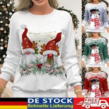 Damen Weihnachtspulli Pullover Sweatshirt Hoodie Weihnachten Jumper Shirt Tops