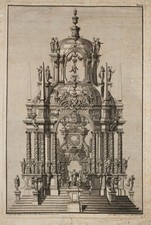PFEFFEL (*1715) nach BIBIENA (*1696), Barocker Theater Entwurf, KSt. Barock