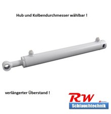 Hydraulikzylinder Doppeltwirkend mit Buchsen * verlängerte Kolbenstange *