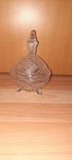 Bomboniere Glas Deckelschale. 11,5 cm Durchmesser, Höhe 17 cm
