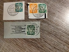 Danzig 3 Briefstücke Staatswappen klare Rundstempel Danzig Zoppot Neufahrwasser