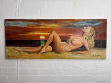Ölgemälde Pin-Up Girl 70er