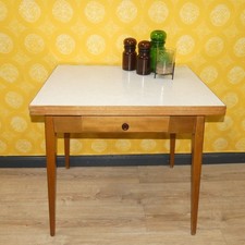 praktischer 50er Jahre Küchentisch 79x59/118 Klapp-Dreh Mechanismus + Schublade