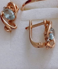 Ohrringe rotgold 14k 585 stein - ohrringe,