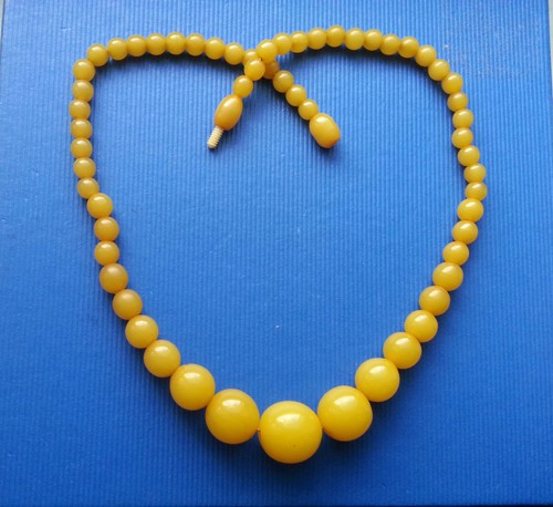 Antike gelbe bernstein kette - antike,