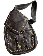 Lederrucksack Schwarz mit