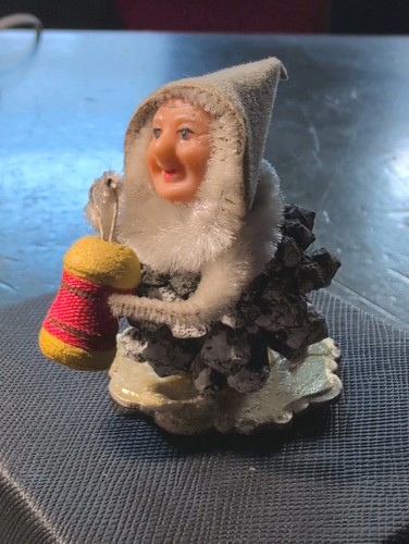 Alte weihnachtsfigur wachskopf - weihnachtsfigur,